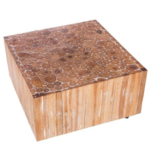 Square teak living room table
