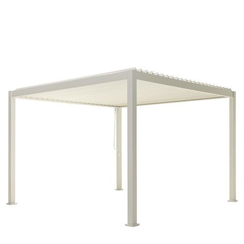 Terrace covering "Reflect" 3m x 3m in white made of aluminum