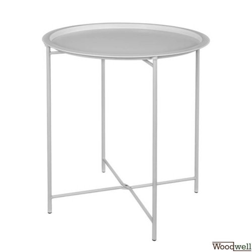 Runder Metalltisch in Weiß Ø45x52 cm