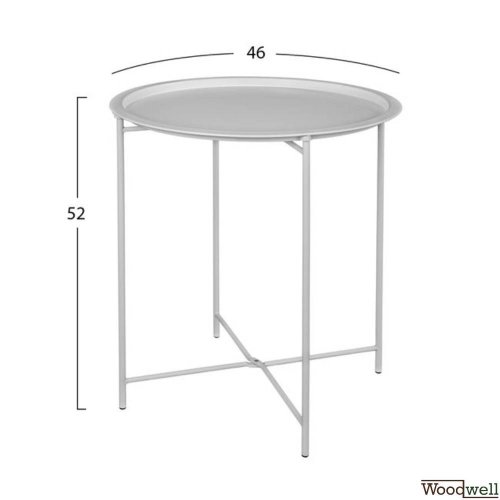 Runder Metalltisch in Weiß Ø45x52 cm