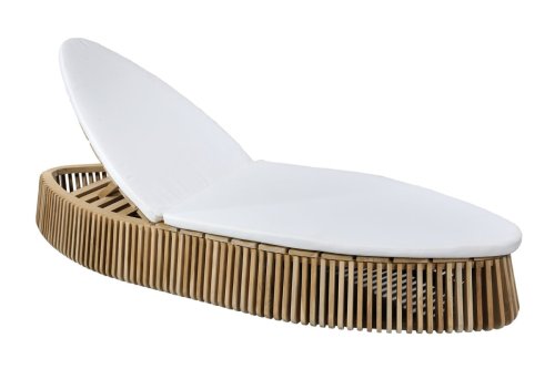 Liege mit Kissen aus natürlichem Rattan 200X65X30H