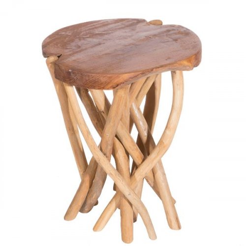 Hocker aus hochfesten Teakholzzweigen