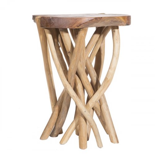 Hocker aus hochfesten Teakholzzweigen