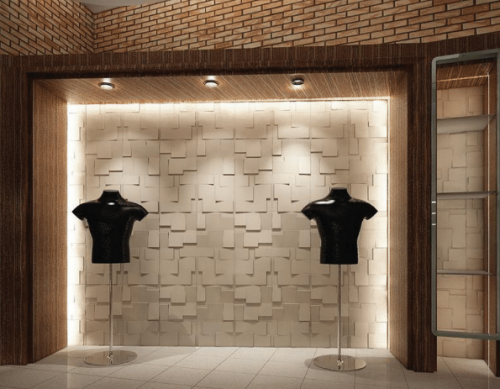 "Square" wall panels in white - 1 square meter