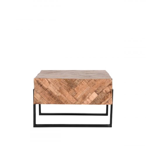 Couchtisch Float 90x60x40 Cm Raues Mangoholz | Schwarzes Metall