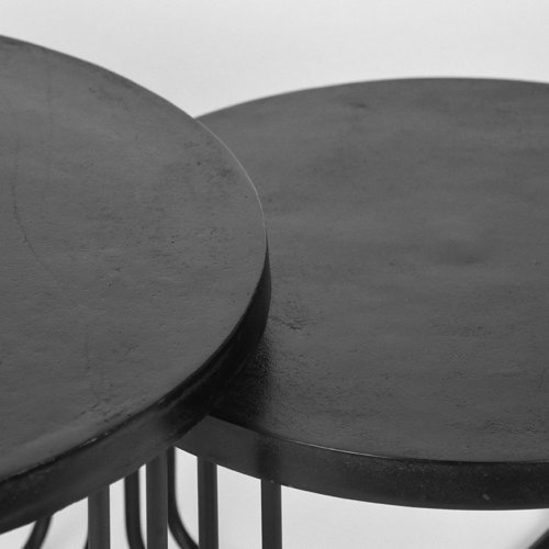 Couchtisch Set "Brute" 70x70x43 cm aus schwarzem Metall