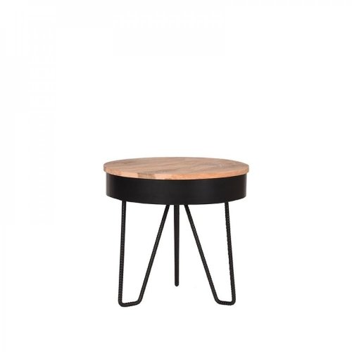Beistelltisch SARAN aus natur Mangoholz 44x44x43 cm | Baumstamm Möbel