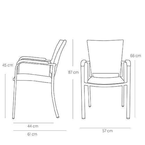 Aluminium Sessel "Baja" im Lederlook stapelbar