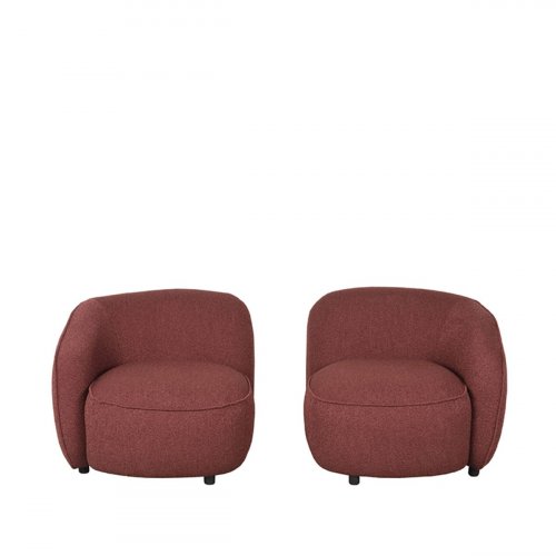 Left armchair "Livo" in red boucle
