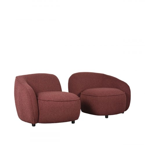 Right armchair "Livo" in red boucle