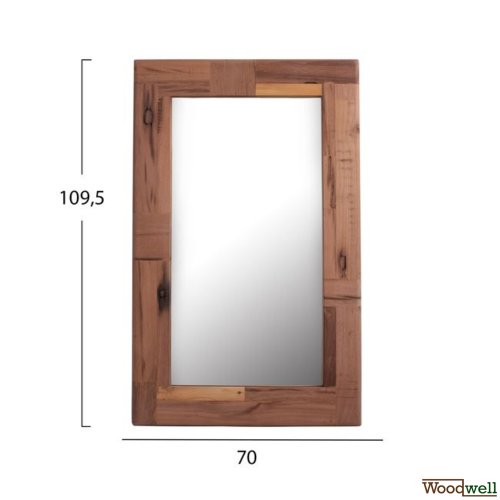 Wall Mirror from solid mango wood 109,5 x 4 x 70 cm | Tree trunk furniture