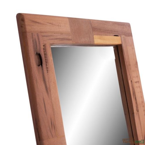 Wall Mirror from solid mango wood 109,5 x 4 x 70 cm | Tree trunk furniture