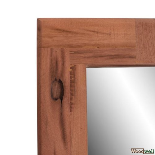 Wall Mirror from solid mango wood 109,5 x 4 x 70 cm | Tree trunk furniture
