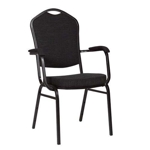 Bankett Stapelsessel "Selectstack de Luxe" aus Metall in schwarz