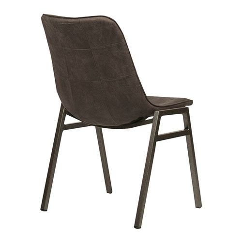 Stuhl "Detroit Anthracite" aus Kunstleder und Metallgestell in Anthrazit