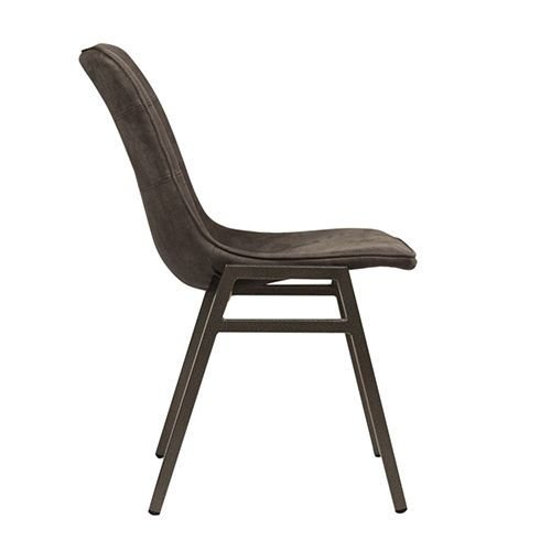 Stuhl "Detroit Anthracite" aus Kunstleder und Metallgestell in Anthrazit