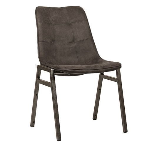Stuhl "Detroit Anthracite" aus Kunstleder und Metallgestell in Anthrazit