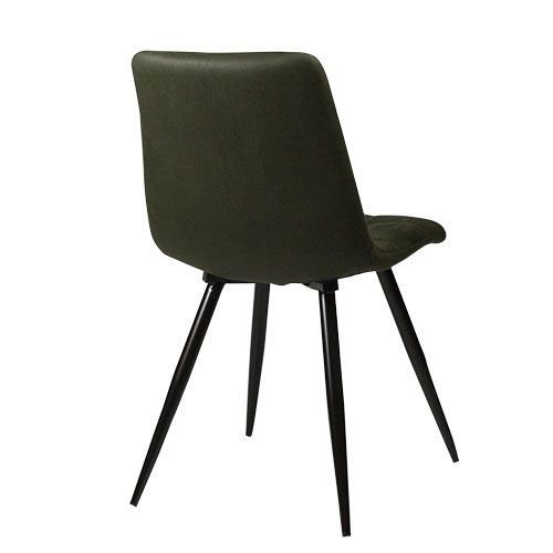 Stuhl "Lauren" aus Mikrofaser in Army Grün und Metallbeinen