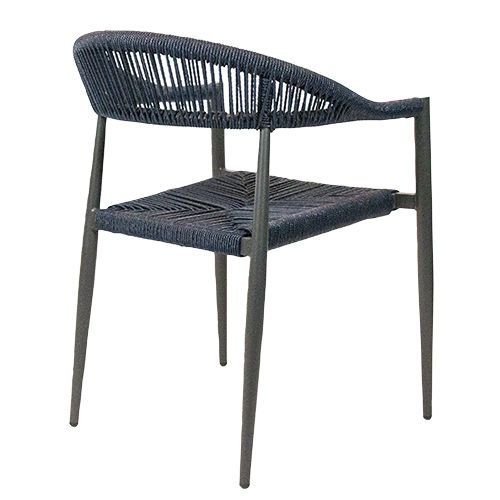 Outdoor Sessel "Jonah" aus Aluminium und Seilgeflecht in blau 56,6x79x69cm