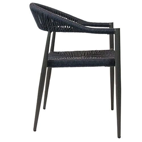 Outdoor Sessel "Jonah" aus Aluminium und Seilgeflecht in blau 56,6x79x69cm