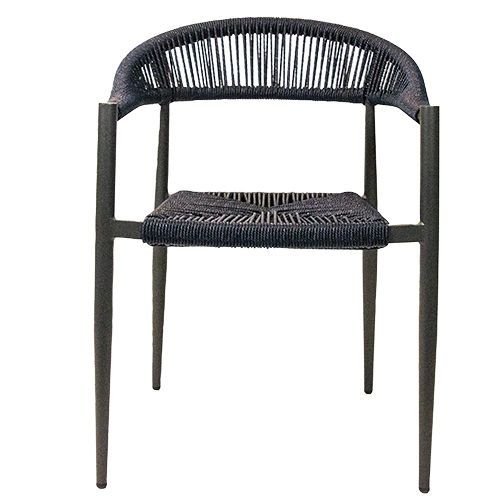 Outdoor Sessel "Jonah" aus Aluminium und Seilgeflecht in blau 56,6x79x69cm