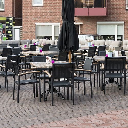 Outdoor Tischuntergestell "Tivoli 3" aus  Aluminiumguss 72cm Höhe in Schwarz