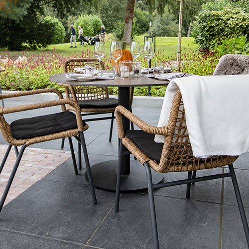 Outdoor Tischuntergestell "Parma" aus Aluminium 72cm Höhe in schwarz