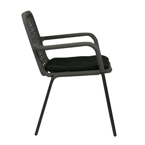 Outdoor Sessel "Atrope" aus Seilgeflecht und Aluminium in grau