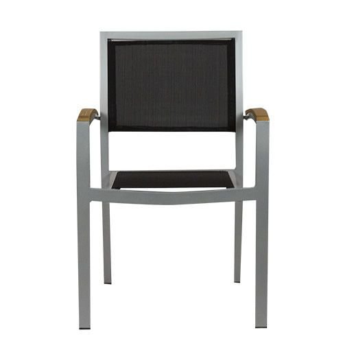 Outdoor Sessel "Cenon" aus Aluminium in silber 53x85x43x57cm stapelbar