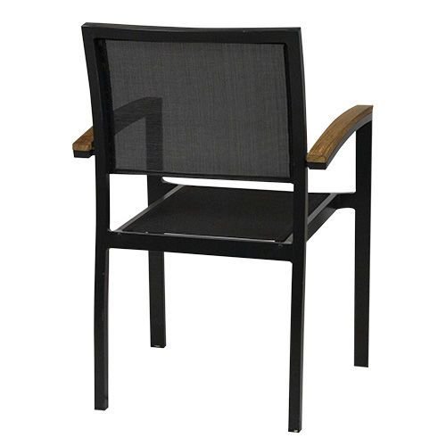 Outdoor Sessel "Cenon" aus Aluminium in schwarz 53x85x43x57cm stapelbar