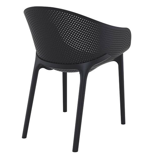 Outdoor armchair "Sky" made of polypropylene in black 61x81x45x55cm