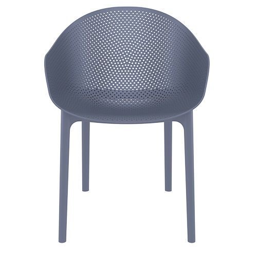 Outdoor Sessel "Sky" aus Polypropylen in grau 61x81x45x55cm