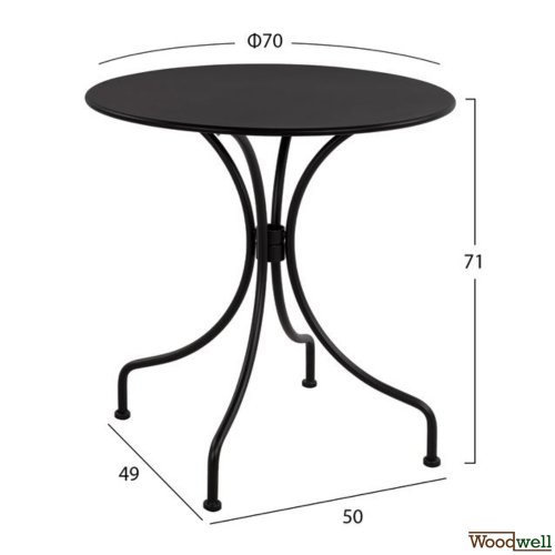Metalltisch Amore in Farbe Schwarz
