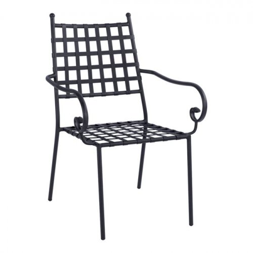 Metal armchair in black color 57x60x92 cm