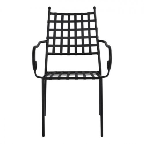 Metal armchair in black color 57x60x92 cm