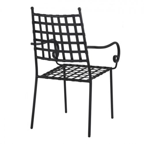 Metal armchair in black color 57x60x92 cm