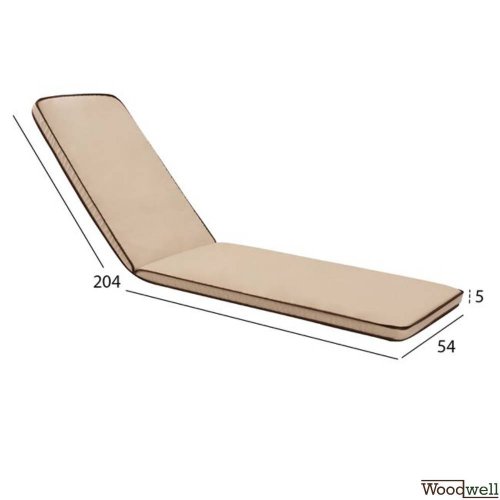 Wasserdicht Ecru Kissen 5 cm mit brauner Rallye um das Kissen und den Reißverschluss