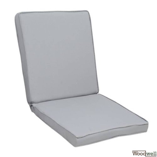 CHAIR CUSHION WITH POLYESTER BACK CHIOS GRAY 117(45+72)X45X6cm