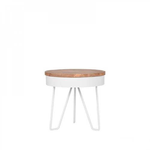 Beistelltisch SARAN aus natur Mangoholz 44x44x43 cm | Baumstamm Möbel