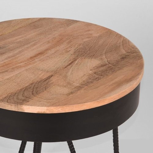 Beistelltisch SARAN aus natur Mangoholz 44x44x43 cm | Baumstamm Möbel