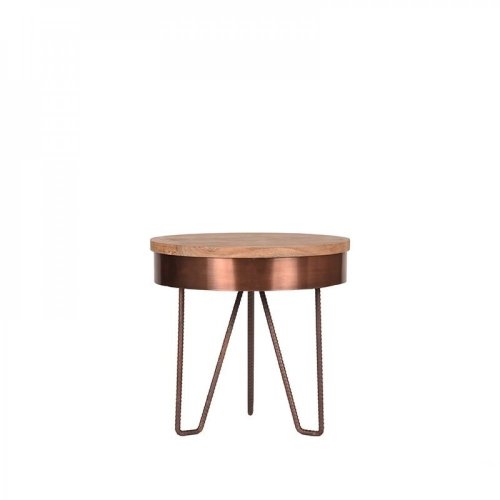 Beistelltisch SARAN aus natur Mangoholz 44x44x43 cm | Baumstamm Möbel