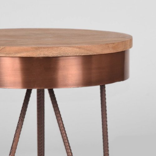 Beistelltisch SARAN aus natur Mangoholz 44x44x43 cm | Baumstamm Möbel