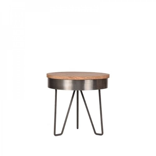 Beistelltisch SARAN aus natur Mangoholz 44x44x43 cm | Baumstamm Möbel