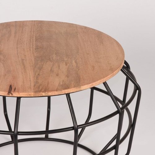 Beistelltisch PIXEL aus natur Mangoholz 56x56x38 cm | Baumstamm Möbel
