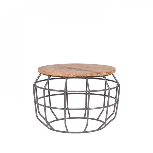 Beistelltisch PIXEL aus natur Mangoholz 56x56x38 cm | Baumstamm Möbel