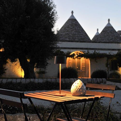 Tischlampe "Olivia" aus Aluminium in Anthrazit 35 cm Höhe