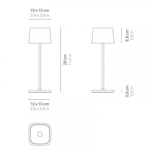 Tischlampe "Ofelia" aus Aluminium in braun 29cm Höhe