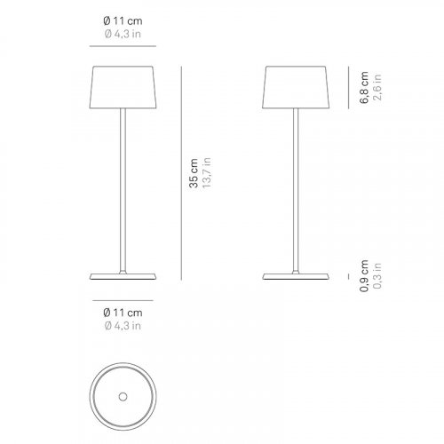 Tischlampe "Olivia" aus Aluminium in braun 35 cm Höhe