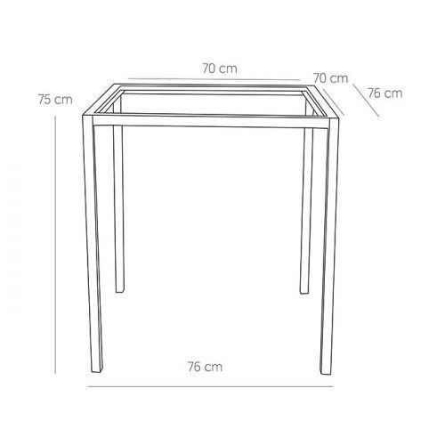 Outdoor Tischuntergestell "Enfiber" aus Aluminium Höhe 75 cm