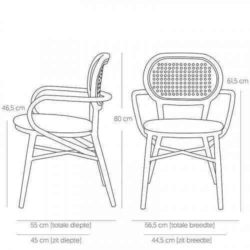 Outdoor armchair "Jaya" aluminum in black, stackable
